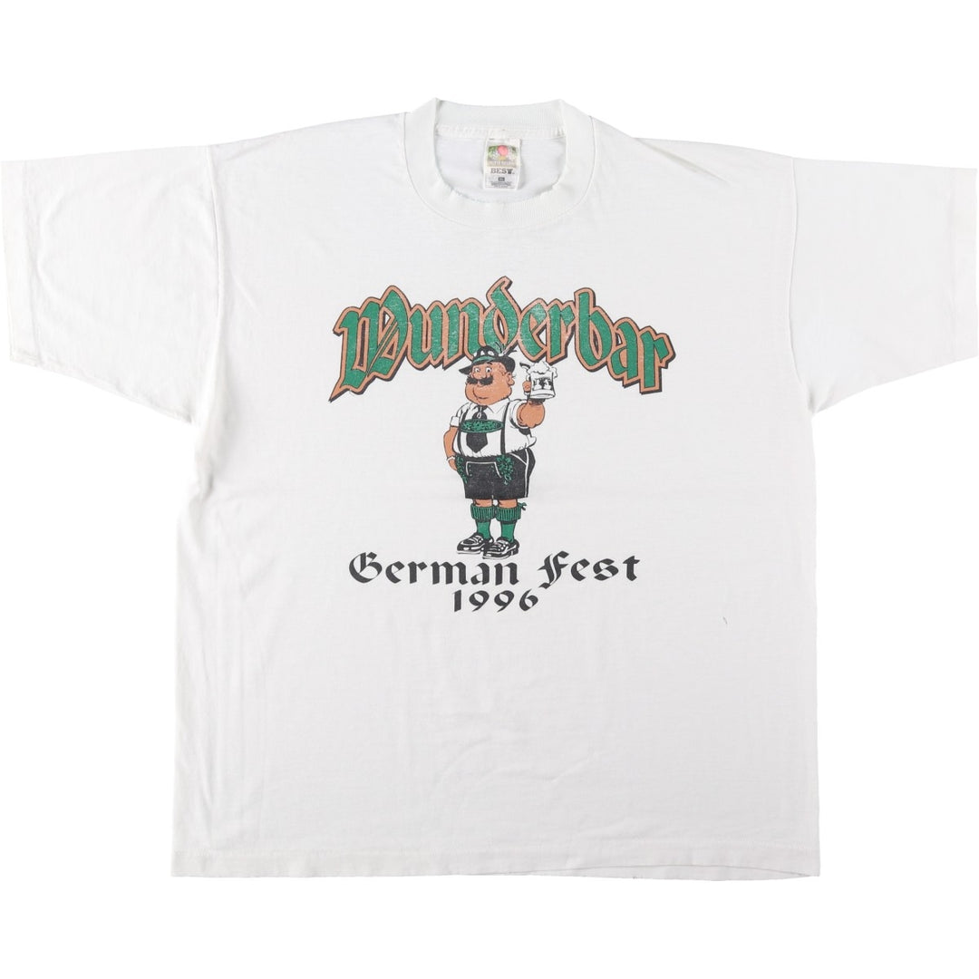 90'S Fruit of the Loom Best Print T-Shirt, Men's Size XL (approx.) cotton white type Vintage Second Hand