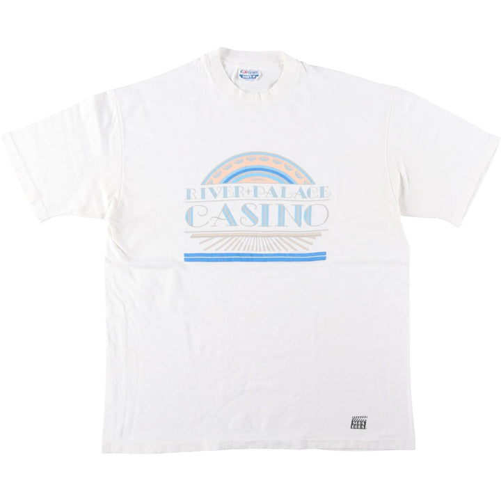 80'S Hanes BEEFY-T Blue Tag Printed T-Shirt, Men's XL (approx.), Vintage cotton white type Vintage Second Hand