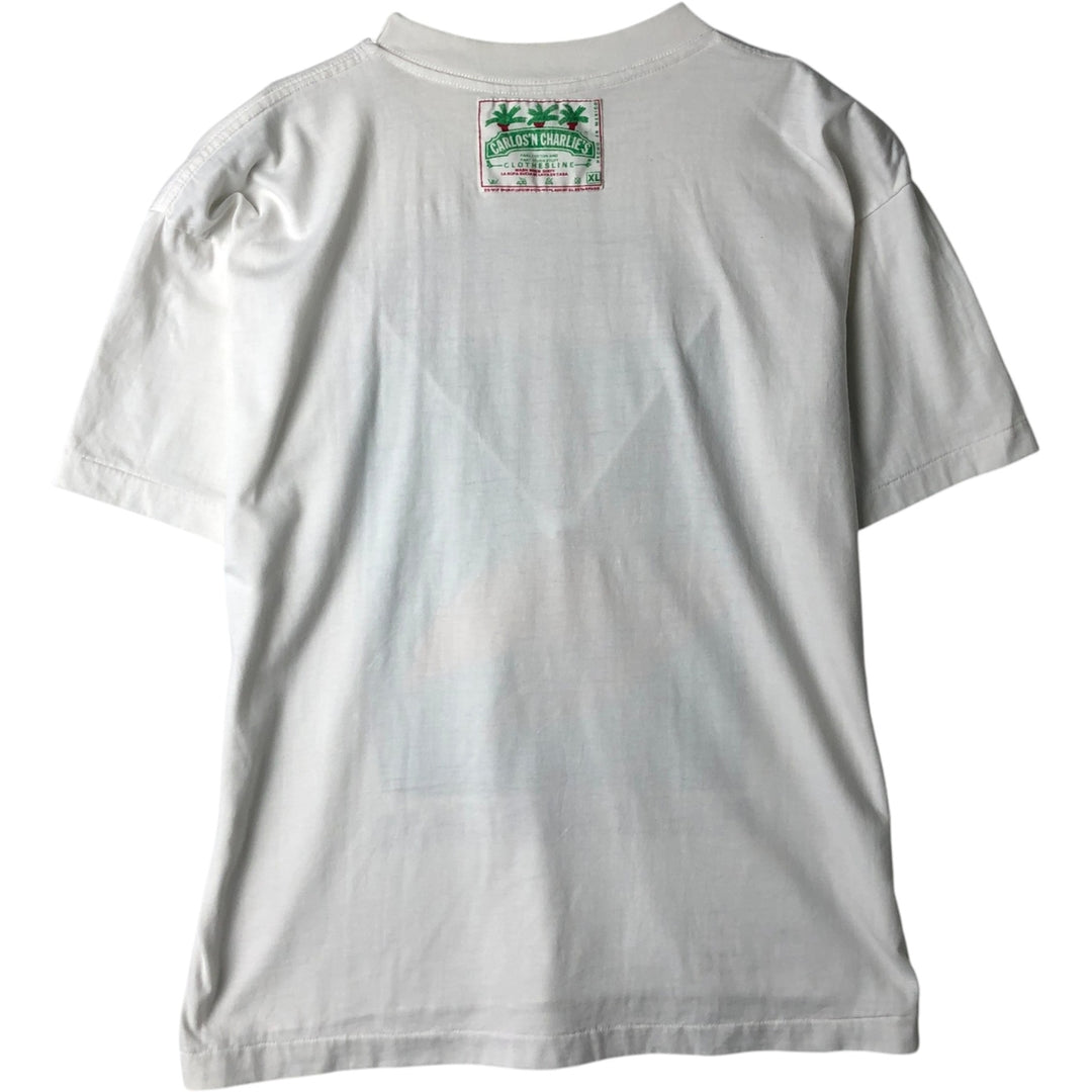 ~90'S Print T-shirt, Men's Size L (approx.), Vintage unclear white type Vintage Second Hand