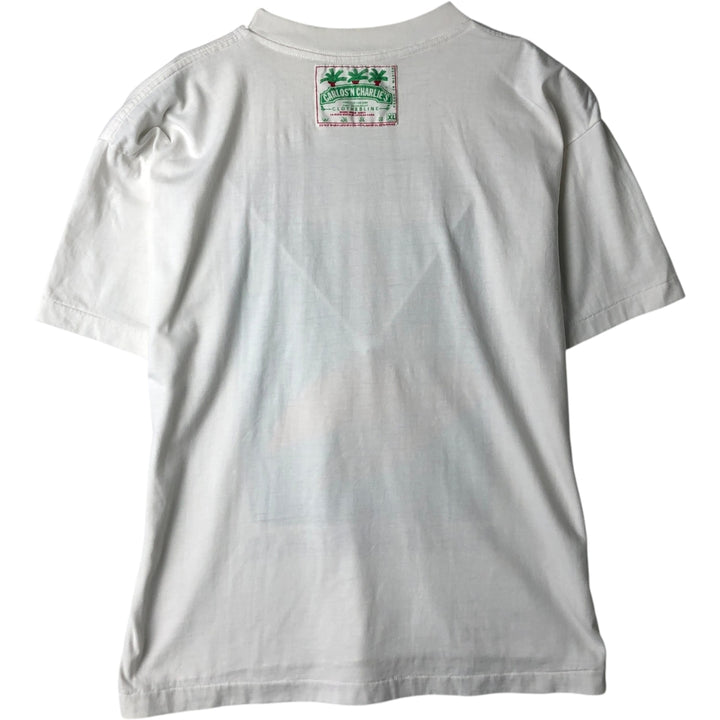 ~90'S Print T-shirt, Men's Size L (approx.), Vintage unclear white type Vintage Second Hand