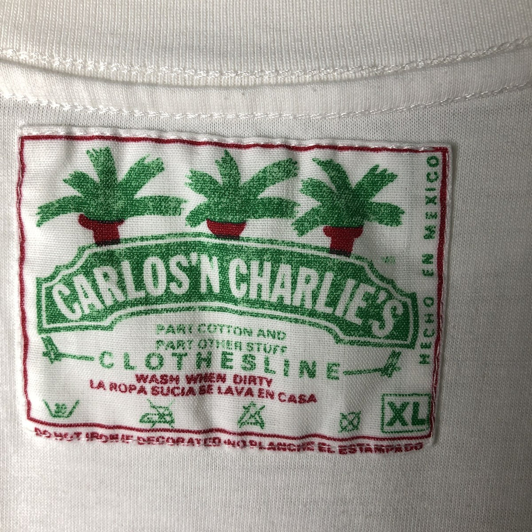 ~90'S Print T-shirt, Men's Size L (approx.), Vintage unclear white type Vintage Second Hand