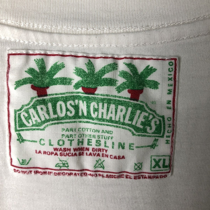 ~90'S Print T-shirt, Men's Size L (approx.), Vintage unclear white type Vintage Second Hand