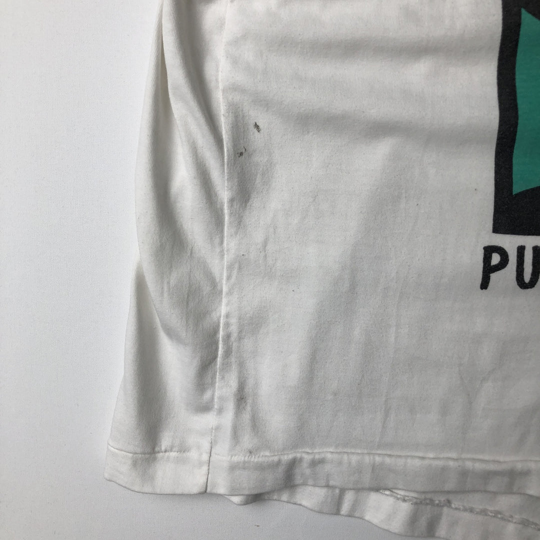 ~90'S Print T-shirt, Men's Size L (approx.), Vintage unclear white type Vintage Second Hand