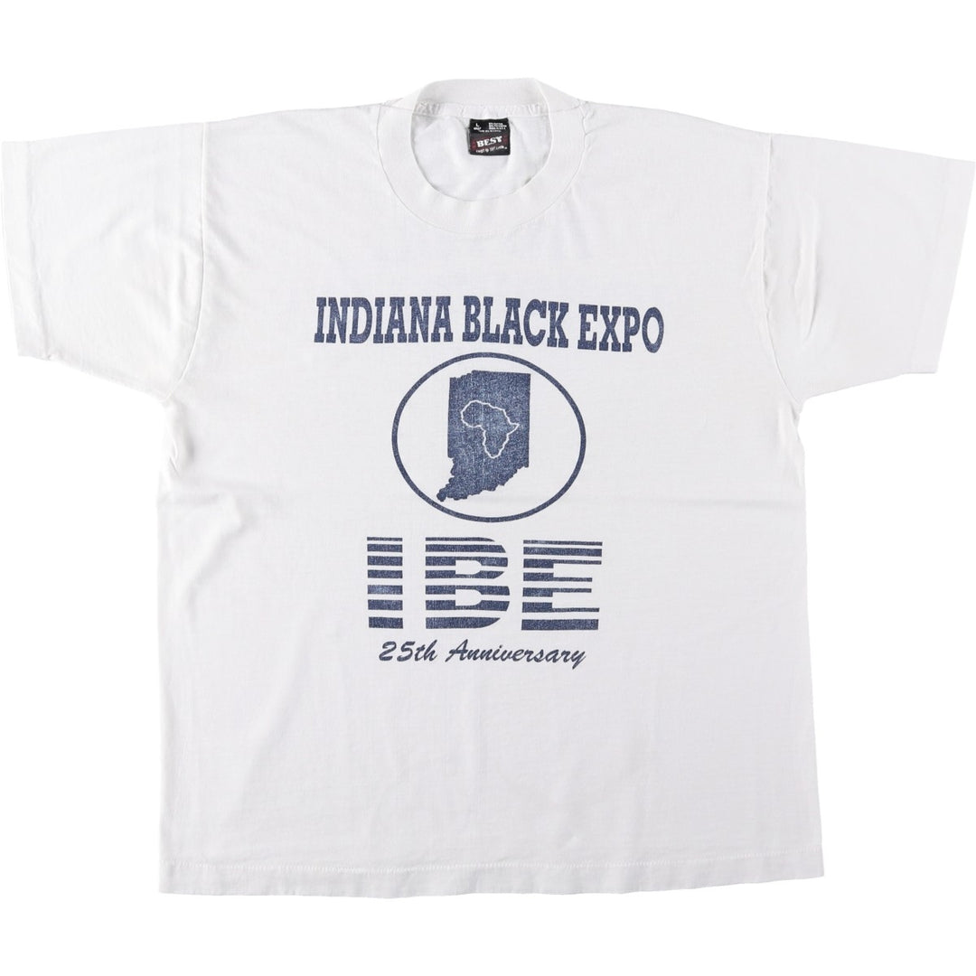 90'S Fruit of the Loom Best Print T-Shirt, Made in USA, Men's Size L (approx.) cotton white type Vintage Second Hand