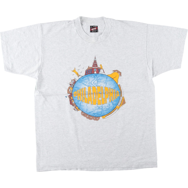 90'S Fruit of the Loom Best Print T-Shirt, Made in USA, Men's Size L (approx.) cotton white type Vintage Second Hand