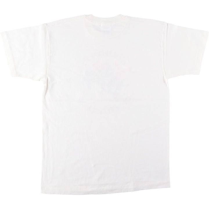 90'S Fruit of the Loom Screen Stars Print T-Shirt, Made in USA, Men's Size L (approx.), Vintage cotton white type Vintage Second Hand