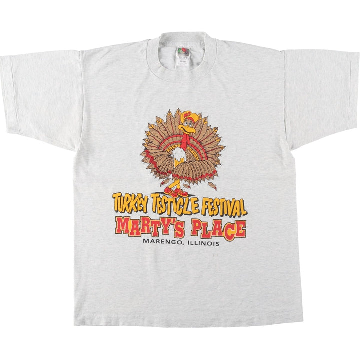 90'S Fruit of the Loom Best Print T-Shirt, Men's Size L (approx.) cotton white type Vintage Second Hand