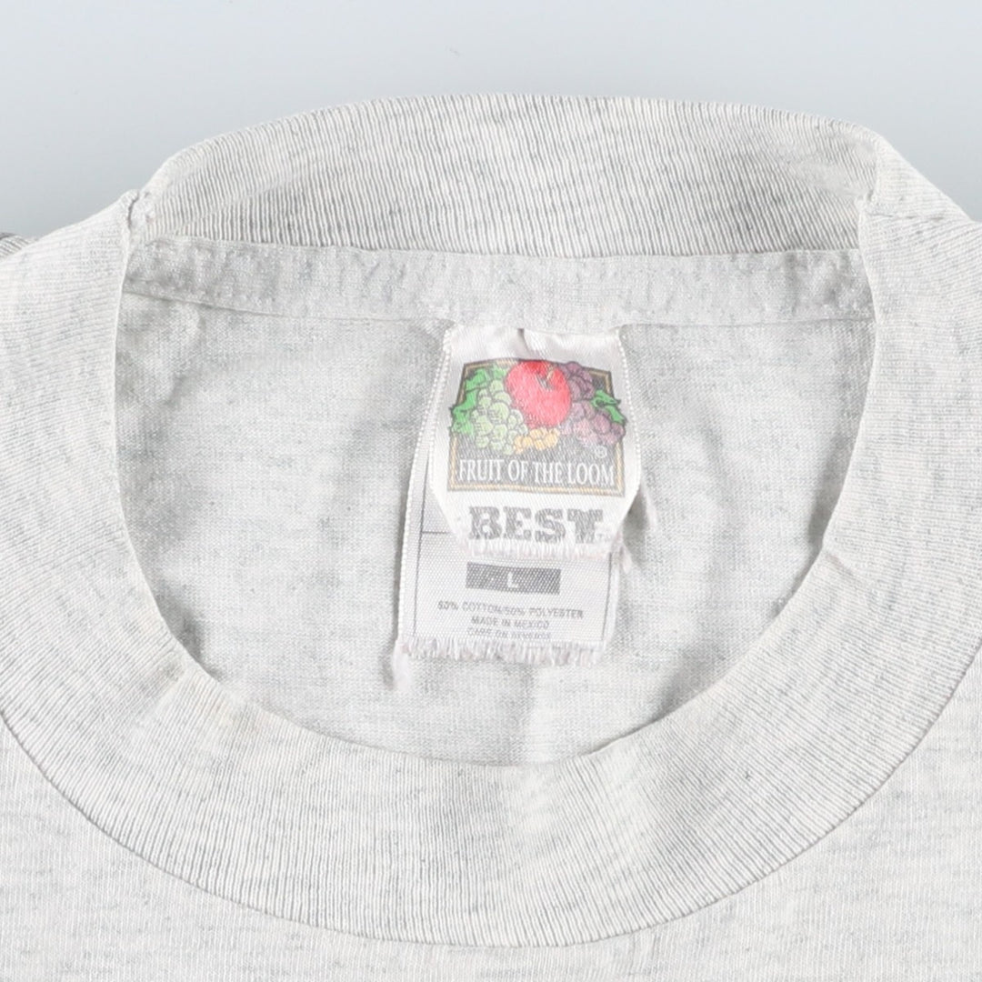 90'S Fruit of the Loom Best Print T-Shirt, Men's Size L (approx.) cotton white type Vintage Second Hand