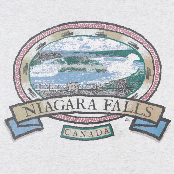 90'S Fruit of the Loom printed T-shirt, made in Canada, men's XL size, vintage cotton white type Vintage Second Hand
