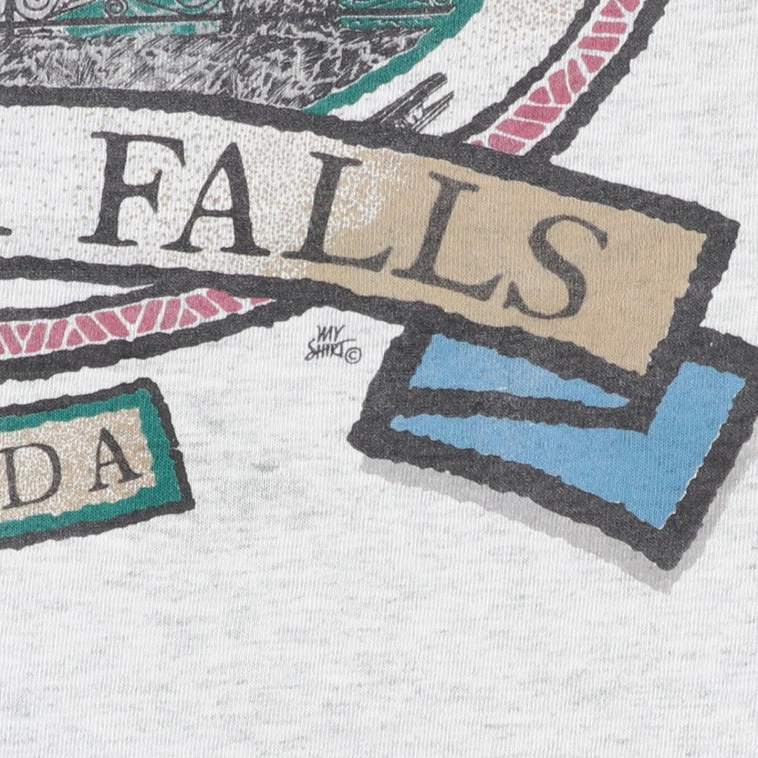 90'S Fruit of the Loom printed T-shirt, made in Canada, men's XL size, vintage cotton white type Vintage Second Hand