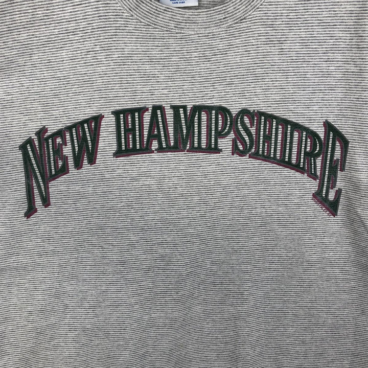 90'S PREMIER SPORTSWEAR Striped Pattern Print T-Shirt, Made in USA, Men's Size M (Equivalent), Vintage cotton gray type Vintage Second Hand