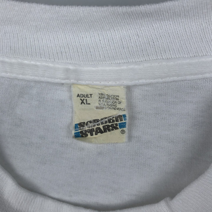 90'S SCREEN STARS Printed T-shirt Made in USA Men's XL Vintage cotton white type Vintage Second Hand