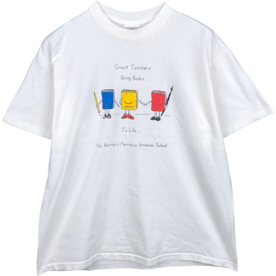 90'S Tee Jays SOF TEE Print T-Shirt, Made in USA, Men's XL equivalent, Vintage cotton white type Vintage Second Hand
