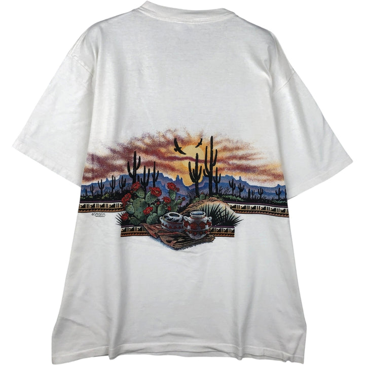 90'S All Sport Print T-Shirt, Men's Size L (Equivalent), Vintage cotton white type Vintage Second Hand