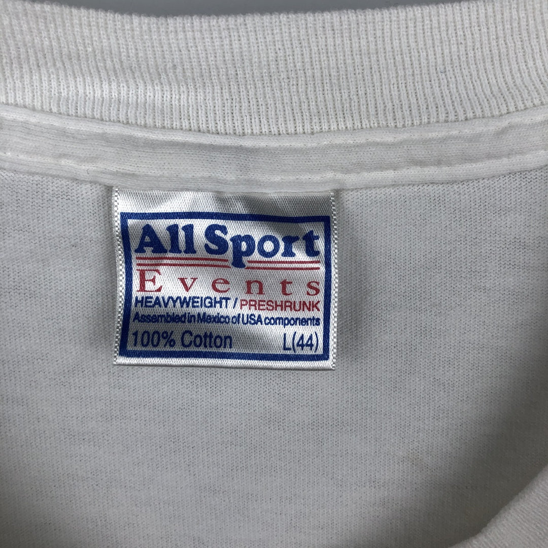 90'S All Sport Print T-Shirt, Men's Size L (Equivalent), Vintage cotton white type Vintage Second Hand