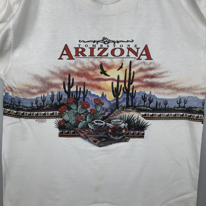 90'S All Sport Print T-Shirt, Men's Size L (Equivalent), Vintage cotton white type Vintage Second Hand