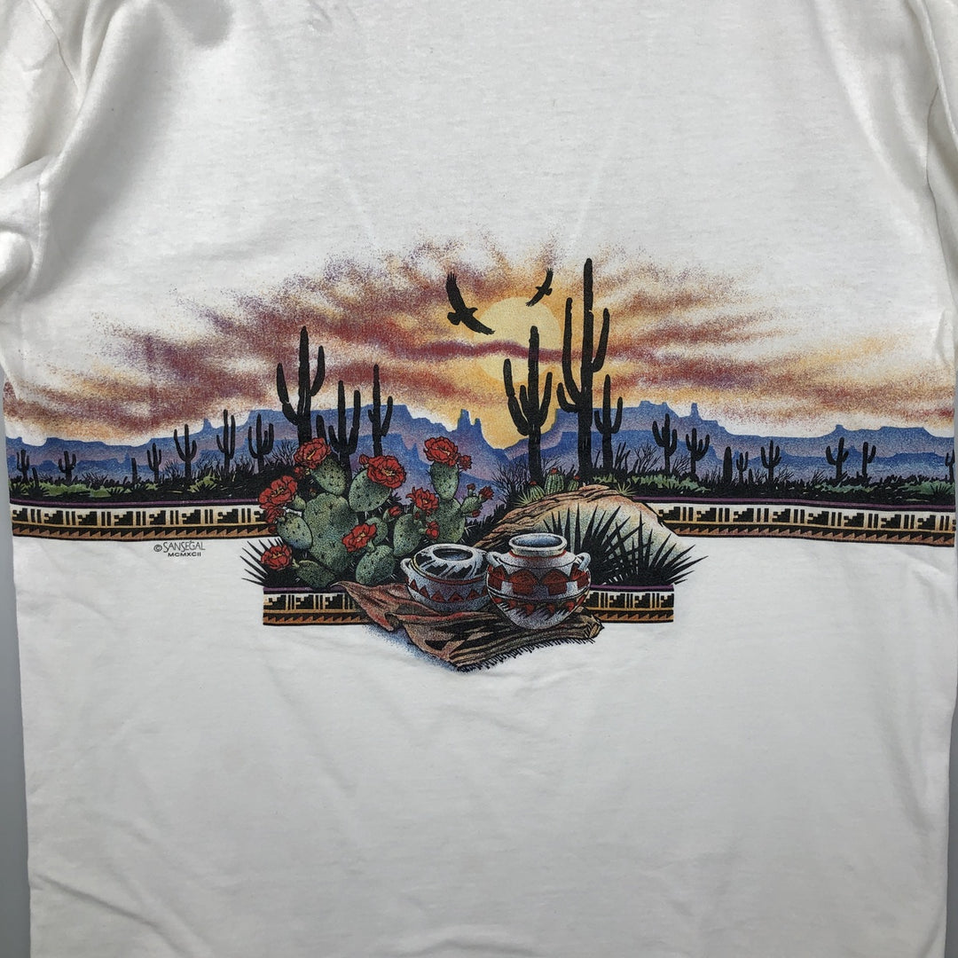 90'S All Sport Print T-Shirt, Men's Size L (Equivalent), Vintage cotton white type Vintage Second Hand