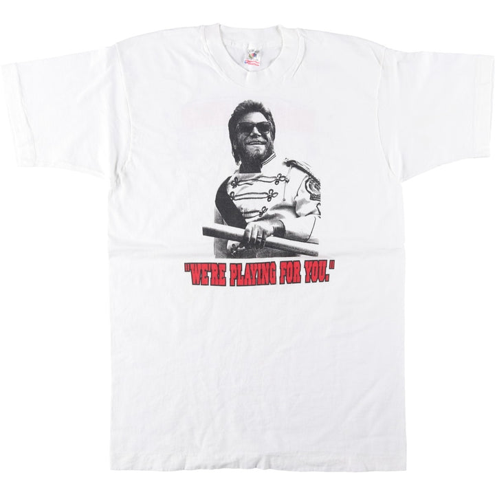 90'S Fruit of the Loom printed T-shirt, made in the USA, men's size L, vintage cotton white type Vintage Second Hand