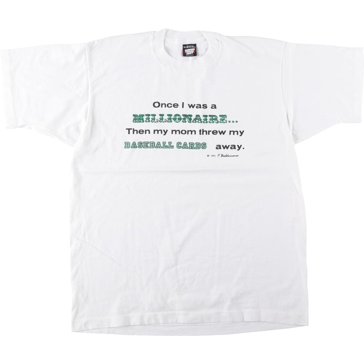 90'S Screen Stars Best Message Print T-Shirt, Made in USA, Men's XL, Vintage cotton white type Vintage Second Hand