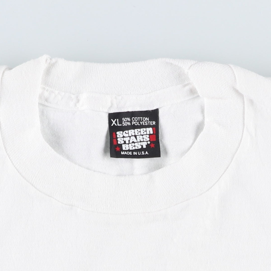 90'S Screen Stars Best Message Print T-Shirt, Made in USA, Men's XL, Vintage cotton white type Vintage Second Hand