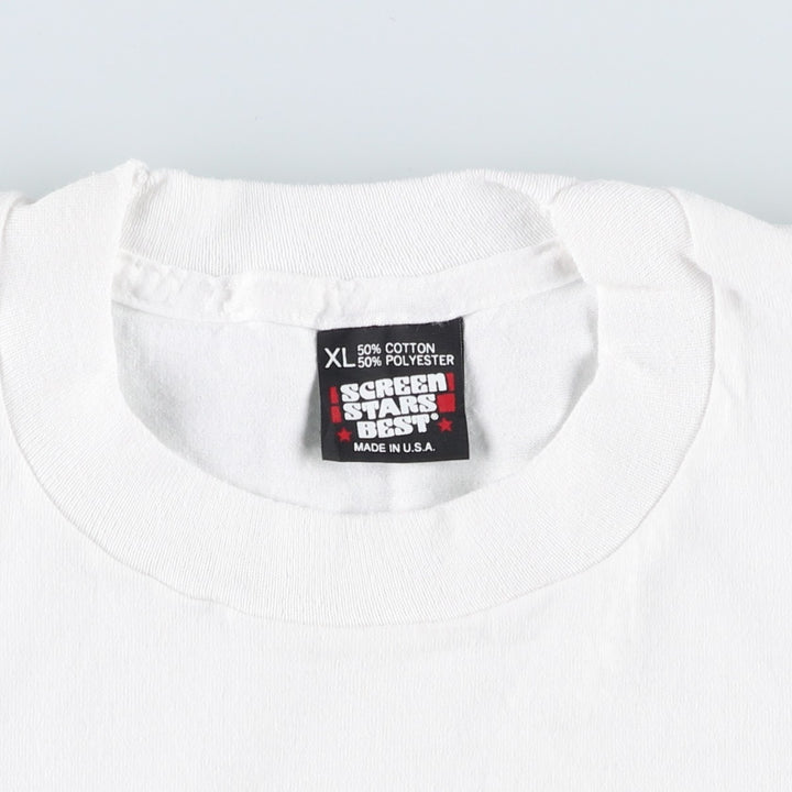 90'S Screen Stars Best Message Print T-Shirt, Made in USA, Men's XL, Vintage cotton white type Vintage Second Hand