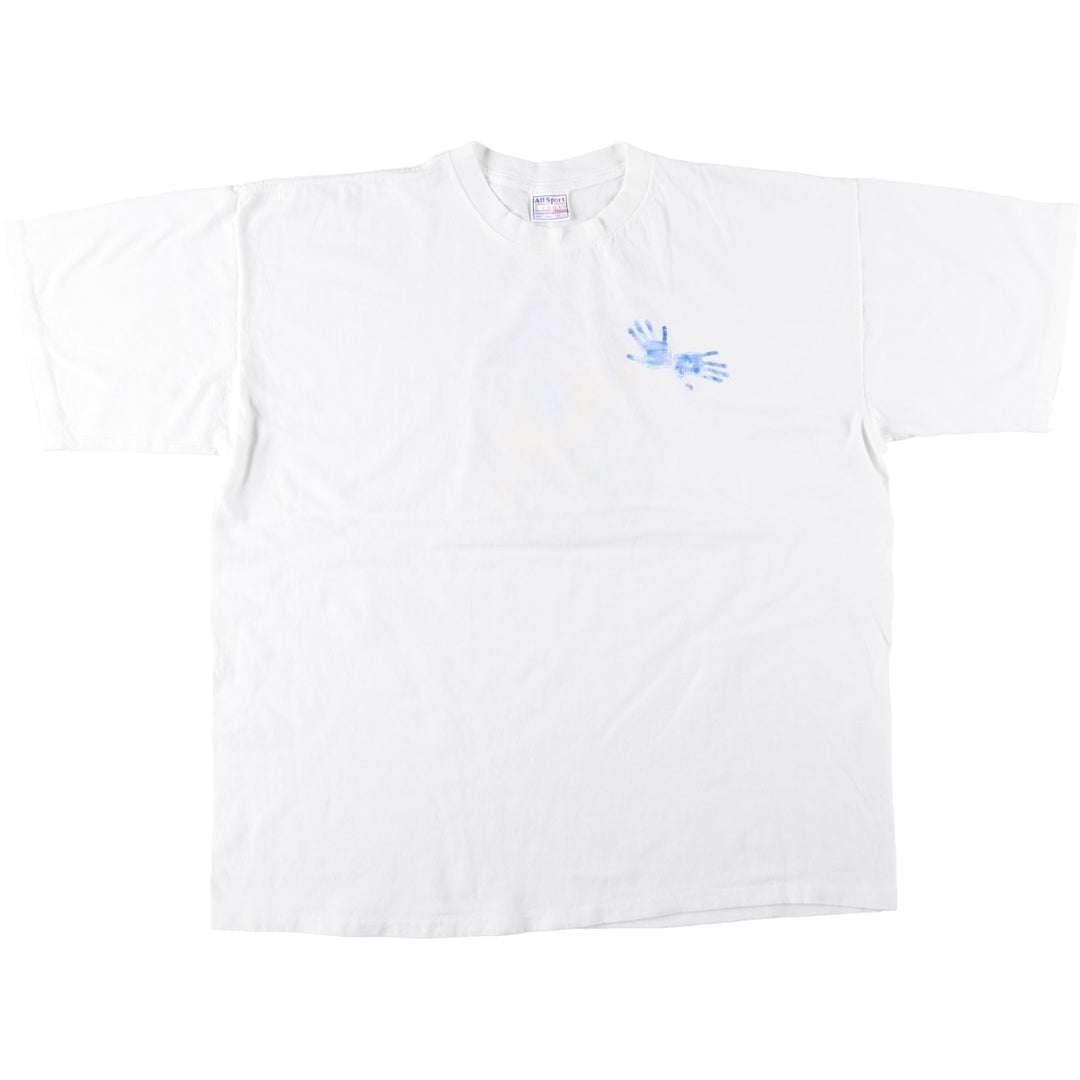 90'S All Sport Print T-Shirt, Men's XXL equivalent, Vintage cotton white type Vintage Second Hand