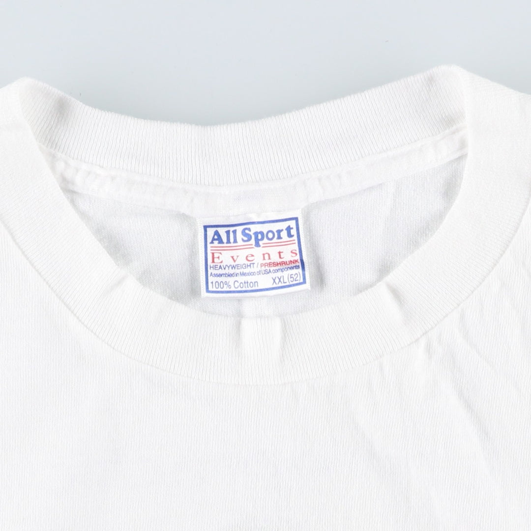 90'S All Sport Print T-Shirt, Men's XXL equivalent, Vintage cotton white type Vintage Second Hand