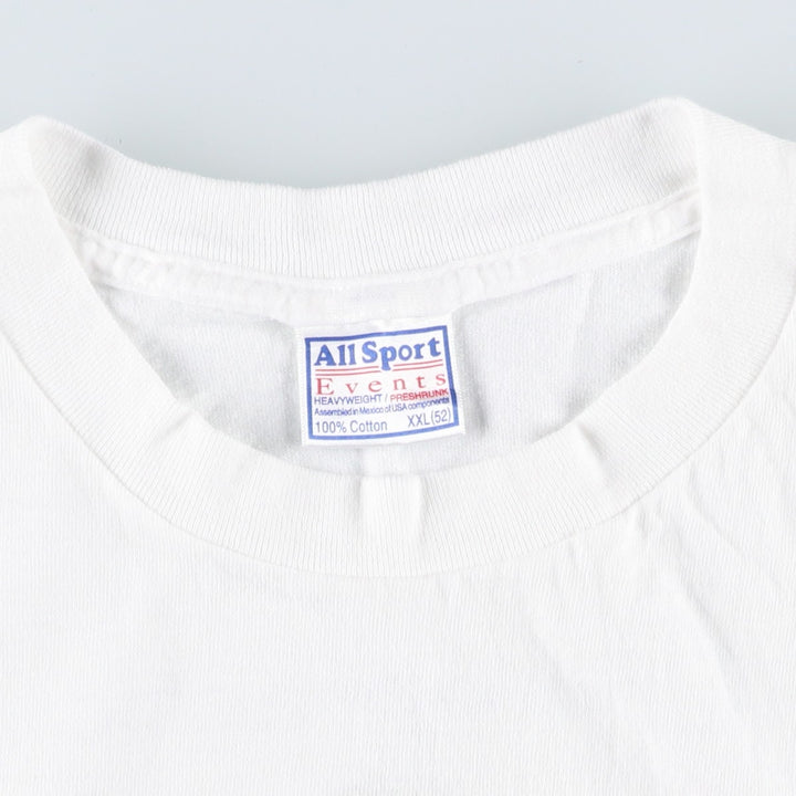 90'S All Sport Print T-Shirt, Men's XXL equivalent, Vintage cotton white type Vintage Second Hand