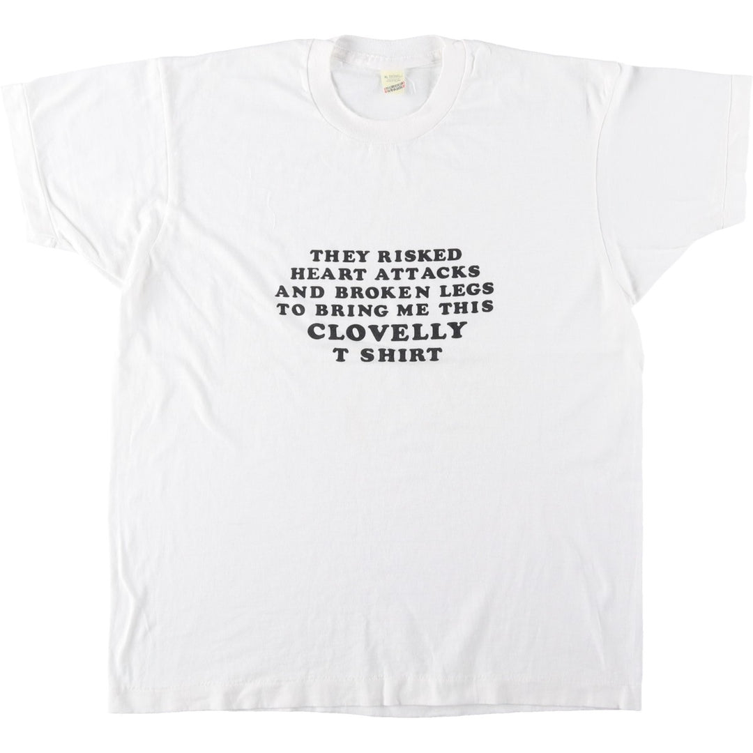Vintage 1980'S Screen Stars Message Print T-Shirt, Men's XL cotton white type Vintage Second Hand