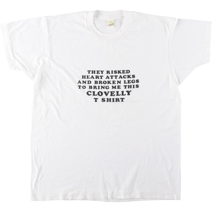 Vintage 1980'S Screen Stars Message Print T-Shirt, Men's XL cotton white type Vintage Second Hand
