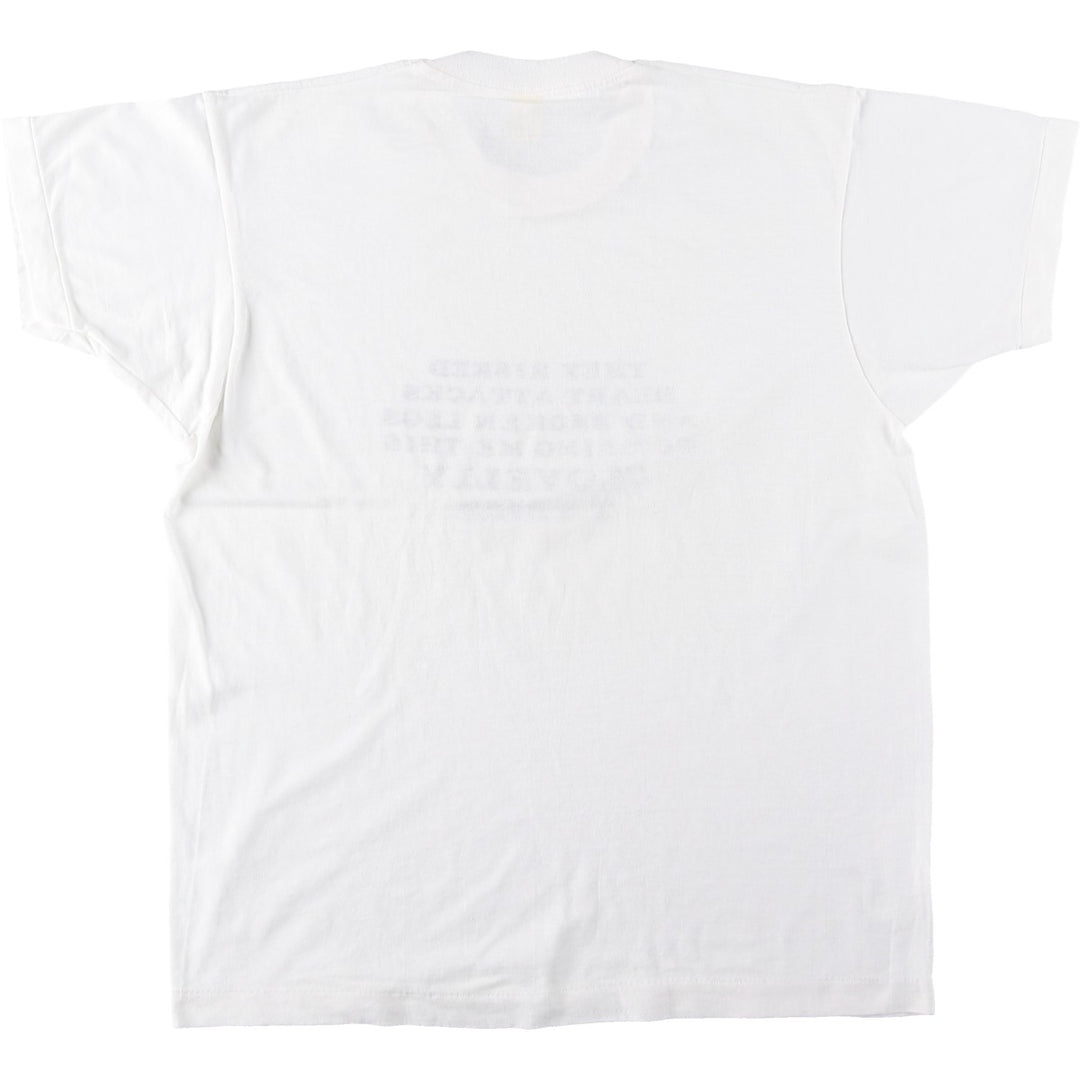 Vintage 1980'S Screen Stars Message Print T-Shirt, Men's XL cotton white type Vintage Second Hand