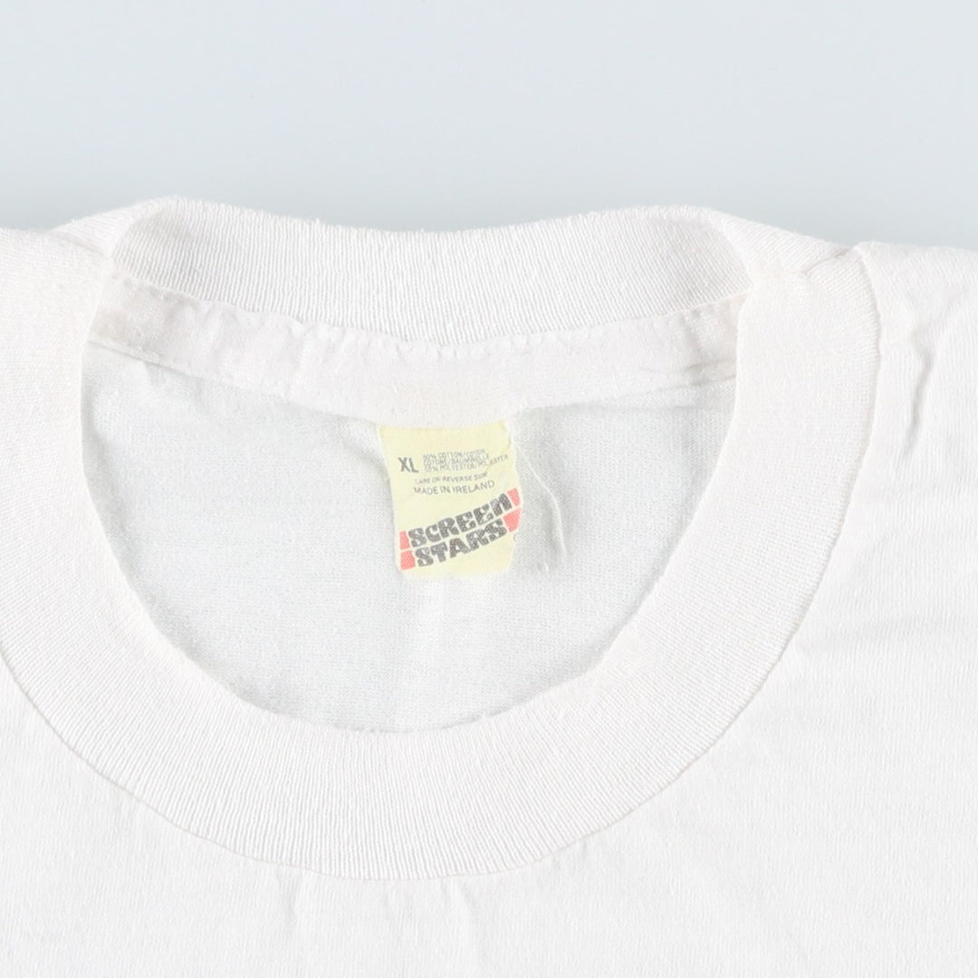 Vintage 1980'S Screen Stars Message Print T-Shirt, Men's XL cotton white type Vintage Second Hand