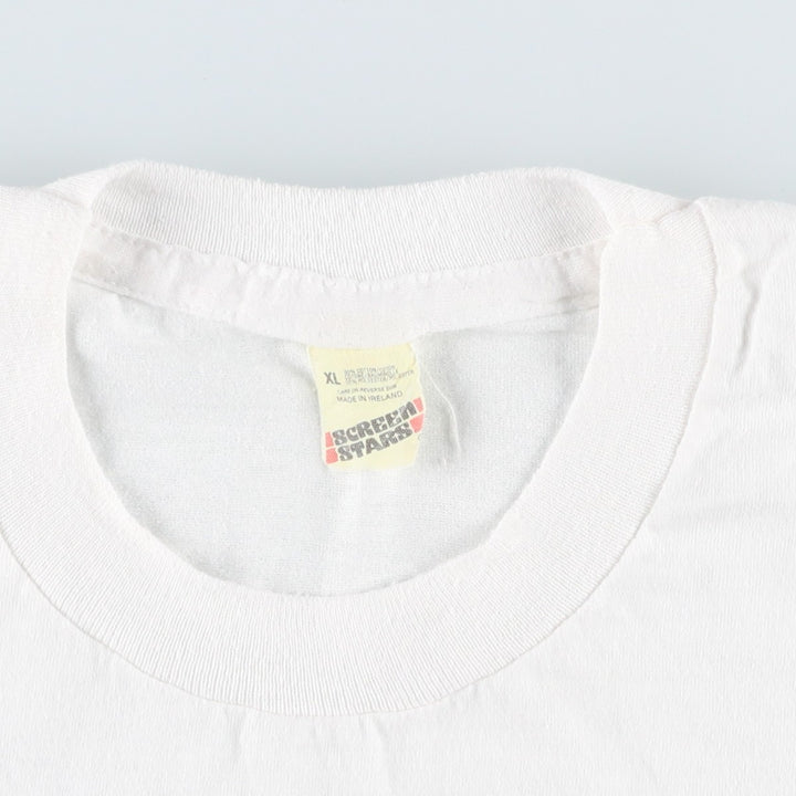 Vintage 1980'S Screen Stars Message Print T-Shirt, Men's XL cotton white type Vintage Second Hand