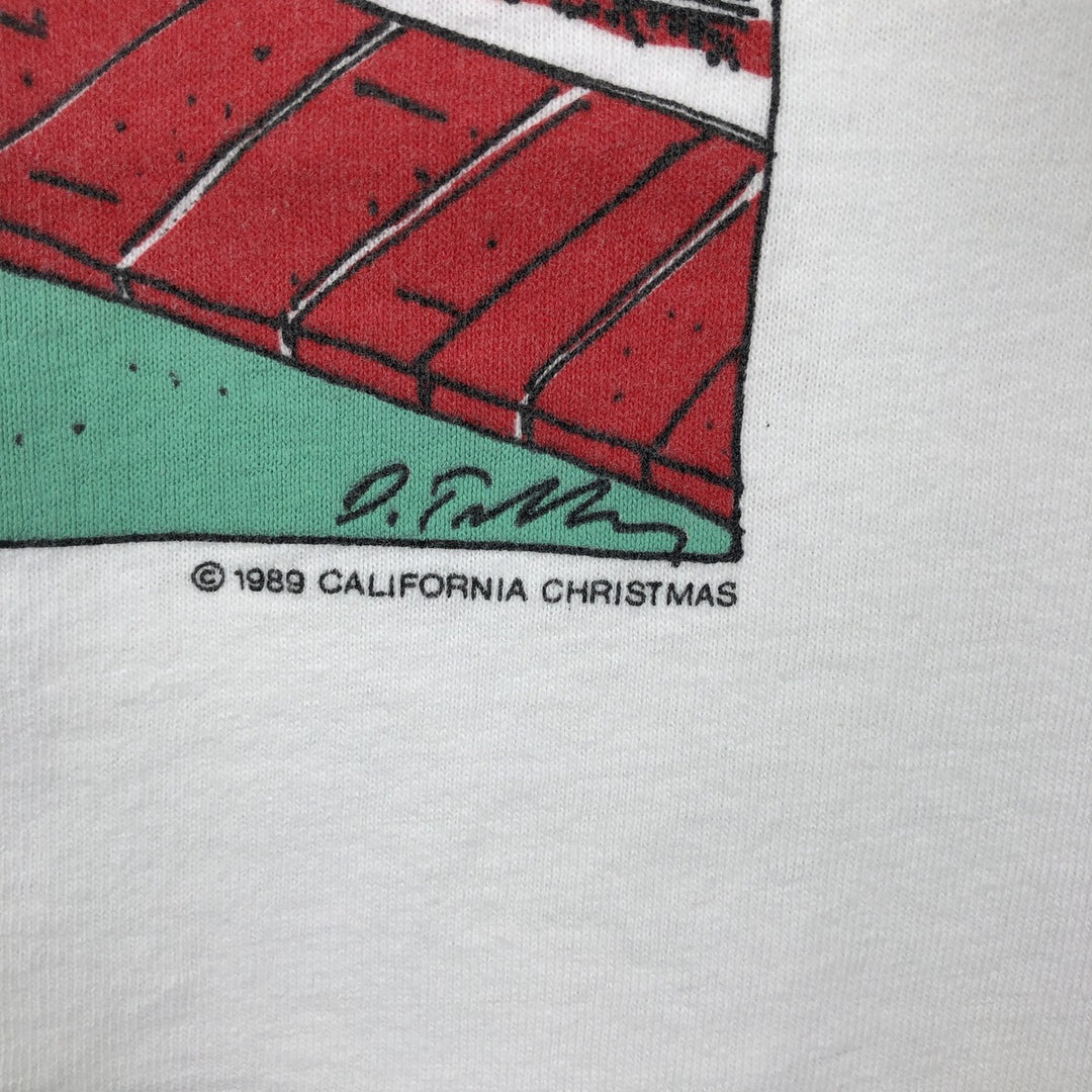 80'S Fruit of the Loom Rubes print T-shirt, Made in USA, Men's size L equivalent, Vintage cotton white type Vintage Second Hand