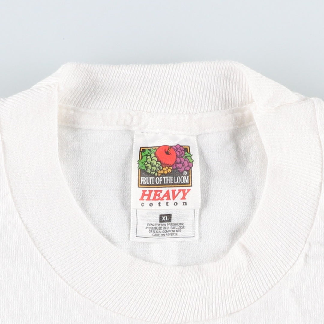 90'S Fruit of the Loom Heavy Cotton Message Print T-Shirt Men's XL Vintage cotton white type Vintage Second Hand