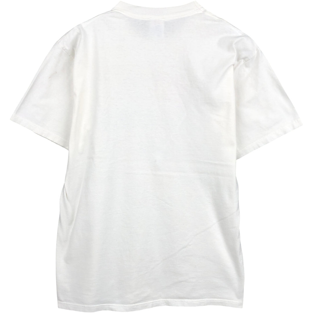 Vintage 80s-90'S Jerzees printed T-shirt, Made in USA, Men's Size L cotton white type Vintage Second Hand