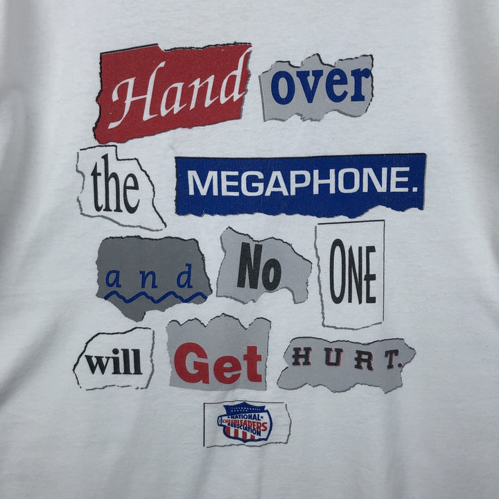 Vintage 80s-90'S Jerzees printed T-shirt, Made in USA, Men's Size L cotton white type Vintage Second Hand