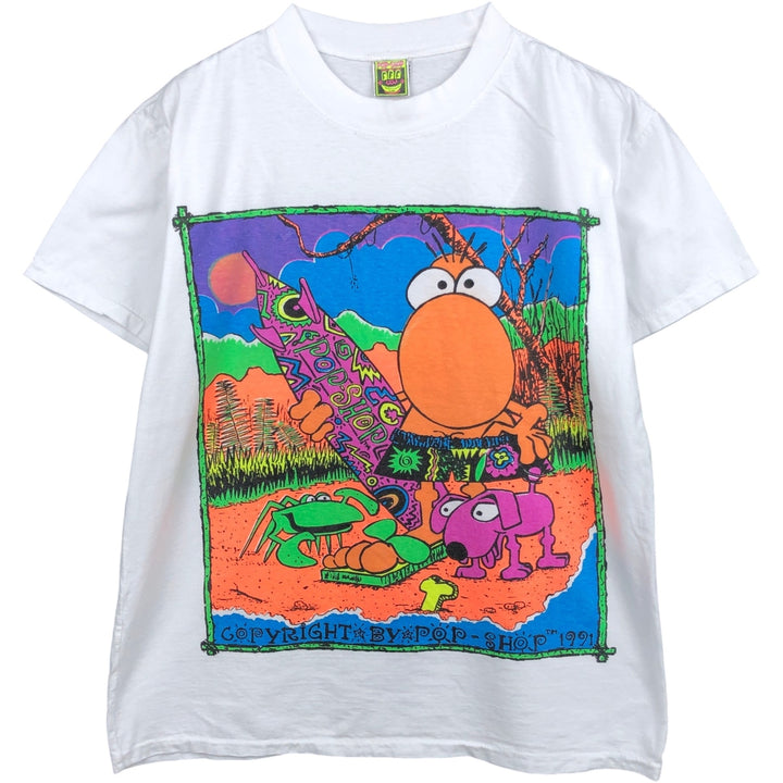 ~90'S Keith Haring Print T-Shirt, Men's Size L (Equivalent), Vintage cotton white type Vintage Second Hand