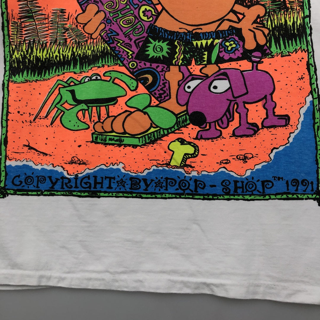 ~90'S Keith Haring Print T-Shirt, Men's Size L (Equivalent), Vintage cotton white type Vintage Second Hand