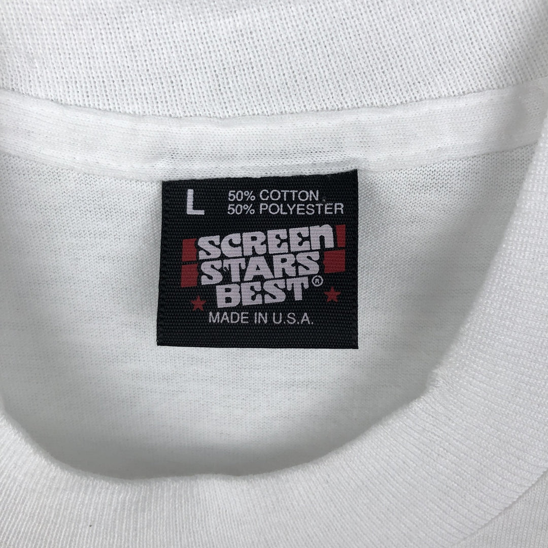 90'S Screen Stars USA-made men's size L (equivalent) Vintage cotton white type Vintage Second Hand
