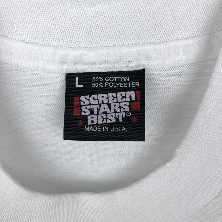 90'S Screen Stars USA-made men's size L (equivalent) Vintage cotton white type Vintage Second Hand