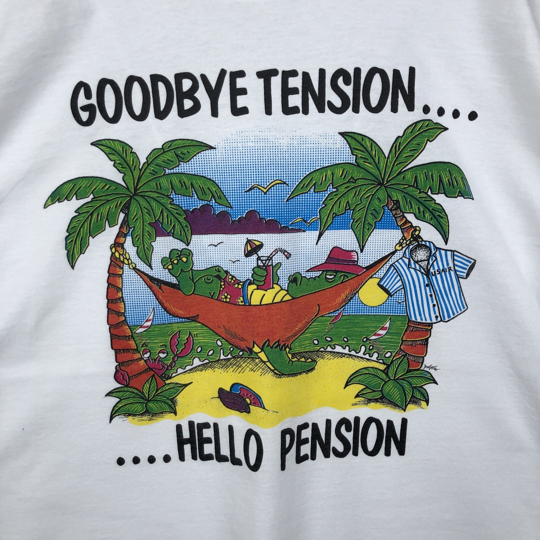 90'S Fruit of the Loom Best Print T-Shirt, Made in USA, Men's Size L (approx.) cotton white type Vintage Second Hand