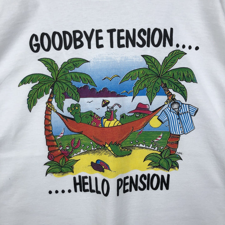 90'S Fruit of the Loom Best Print T-Shirt, Made in USA, Men's Size L (approx.) cotton white type Vintage Second Hand