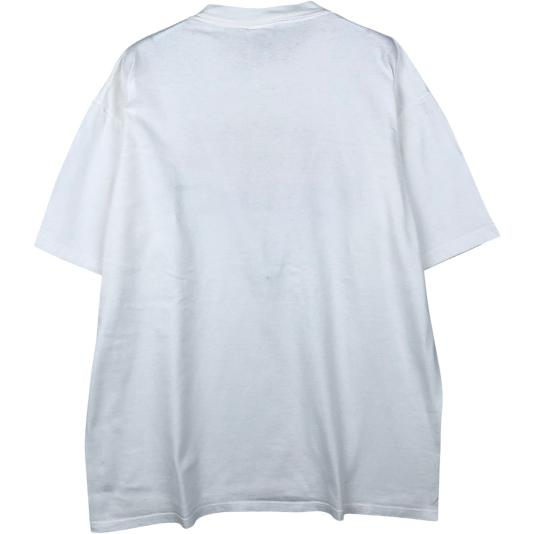 Printed T-shirt, Made in USA, Men's size L cotton white type Vintage Second Hand