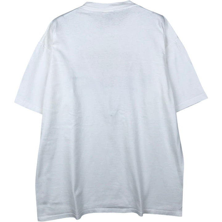 Printed T-shirt, Made in USA, Men's size L cotton white type Vintage Second Hand