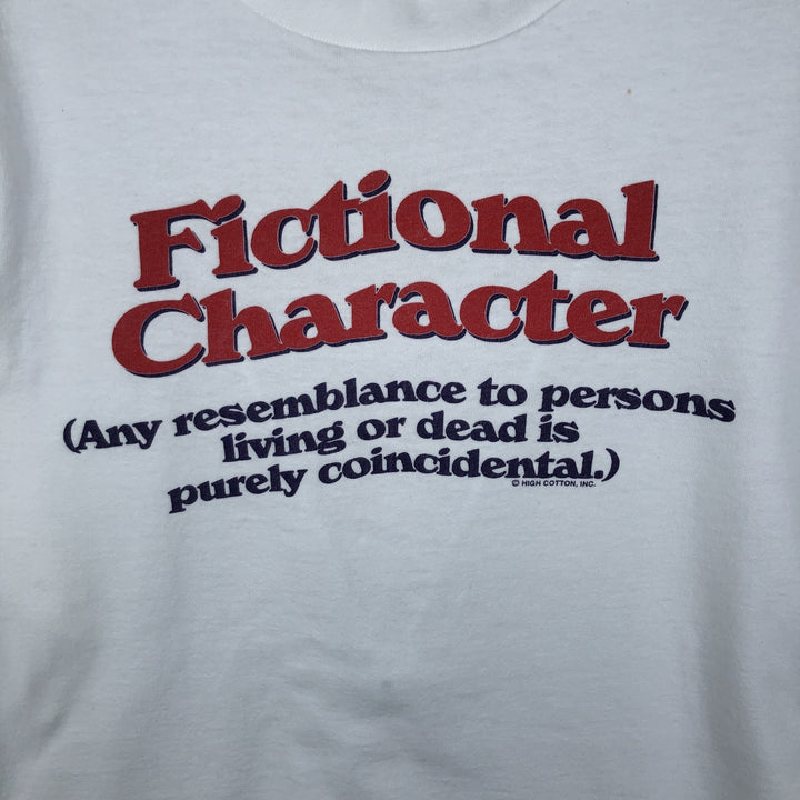 Printed T-shirt, Made in USA, Men's size L cotton white type Vintage Second Hand