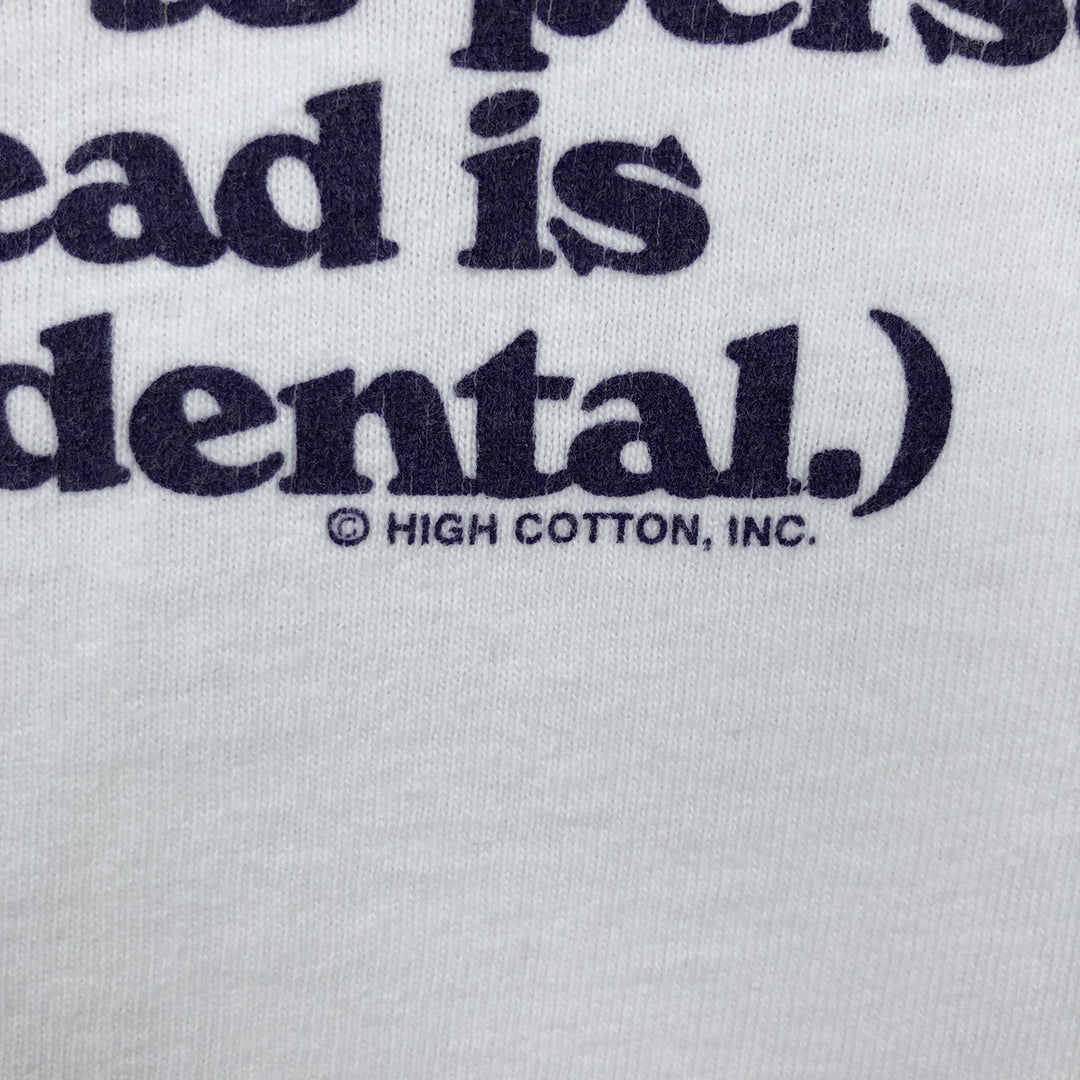 Printed T-shirt, Made in USA, Men's size L cotton white type Vintage Second Hand