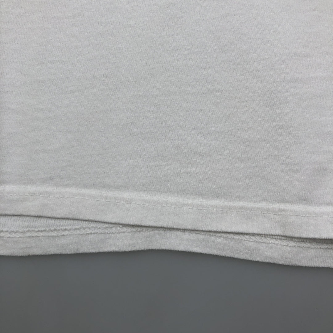 Printed T-shirt, Made in USA, Men's size L cotton white type Vintage Second Hand
