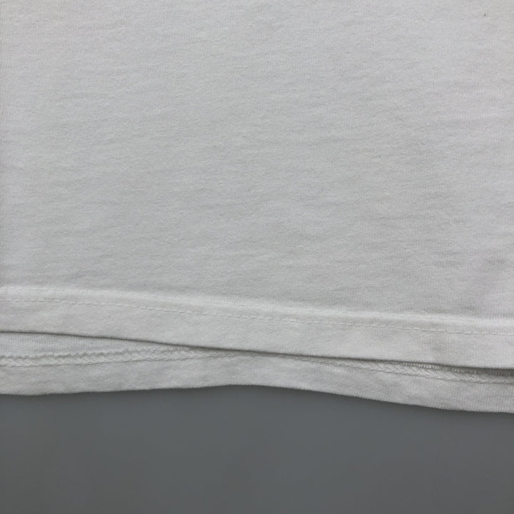 Printed T-shirt, Made in USA, Men's size L cotton white type Vintage Second Hand
