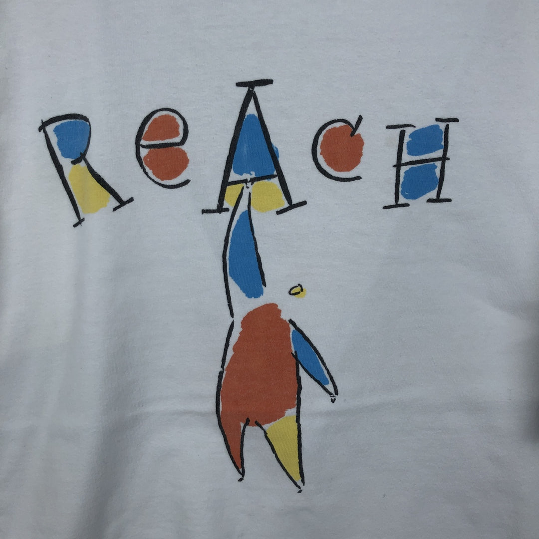 90'S Hanes BEEFY-T Printed T-shirt, Made in USA, Men's L size, Vintage cotton white type Vintage Second Hand